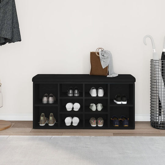 Eingangsmöbel mit Schuhschrank & Bank Black Oak 100x30x48cm