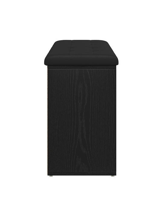 Entry Furniture with Shoe Rack & Bench Black Oak 100x30x48cm