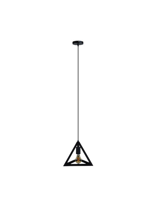 GloboStar Triangle Pendant Light Black Grid with Socket E27 25x21cm