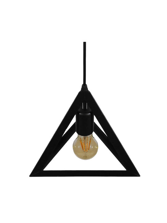 GloboStar Triangle Pendant Light Black Grid with Socket E27 25x21cm