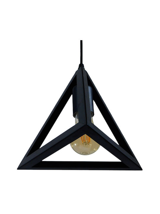 GloboStar Triangle Pendant Light Black Grid with Socket E27 25x21cm