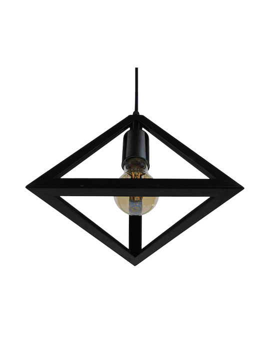 GloboStar Triangle Pendant Light Black Grid with Socket E27 25x21cm