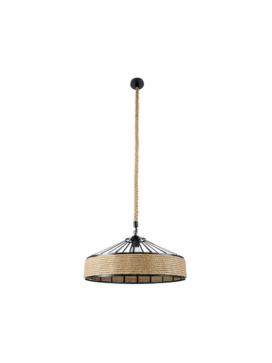 GloboStar Poli Pendant Light Brown with Rope for Socket E27 50x40x32cm