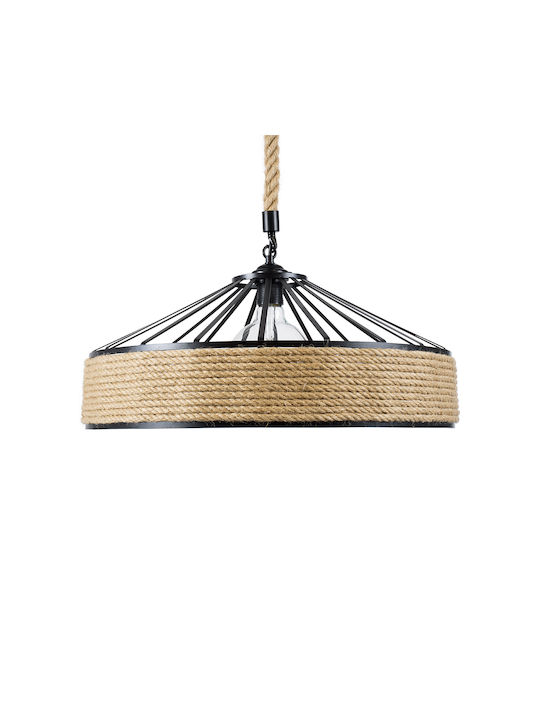 GloboStar Poli Pendant Light Brown with Rope for Socket E27 50x40x32cm