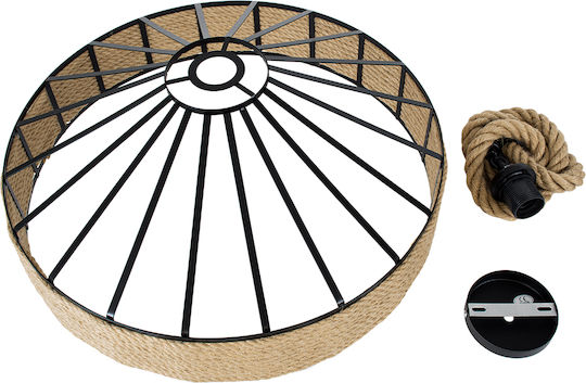 GloboStar Poli Pendant Light Brown with Rope for Socket E27 50x40x32cm