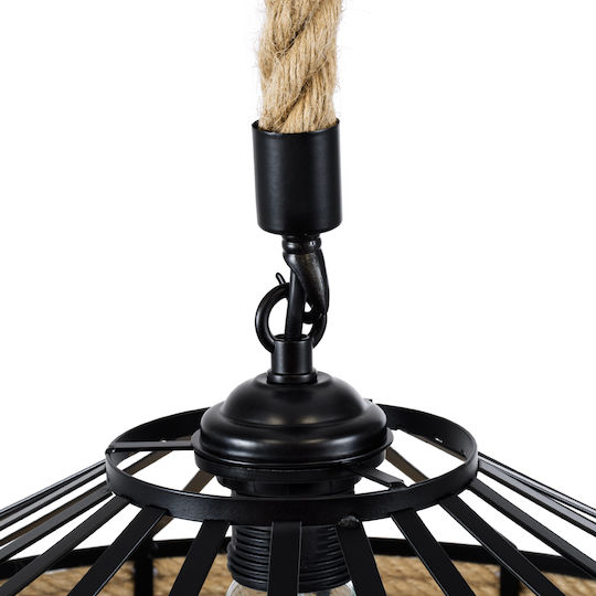 GloboStar Poli Pendant Light Brown with Rope for Socket E27 50x40x32cm