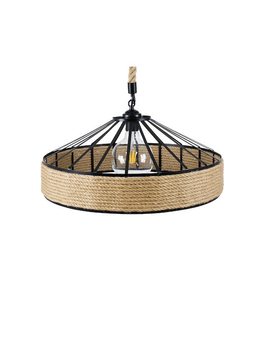 GloboStar Poli Pendant Light Brown with Rope for Socket E27 50x40x32cm
