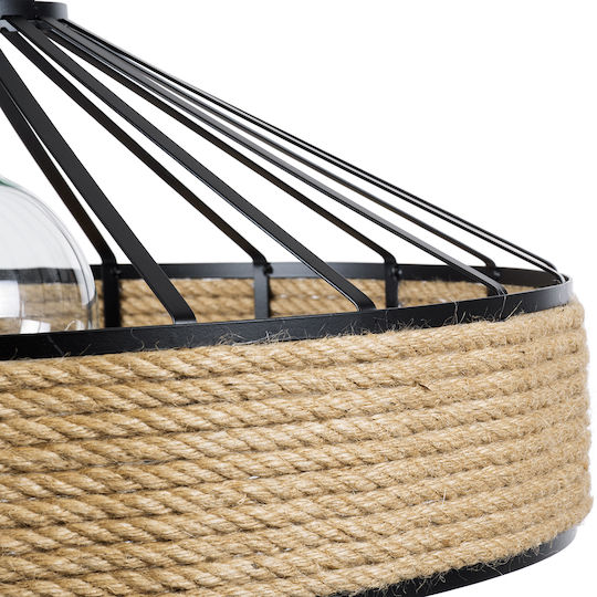 GloboStar Poli Pendant Light Brown with Rope for Socket E27 50x40x32cm