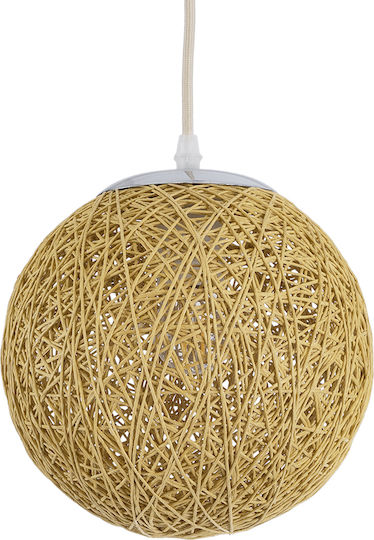 GloboStar Ra Brown Boho Ball Pendant Ceiling Light with E27 Socket 20x20x20cm