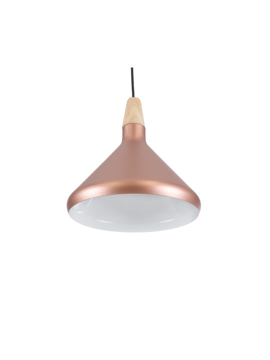 GloboStar Industrial Baring Κρεμαστό Φωτιστικό Χάλκινο Καμπάνα με Ντουί E27 27x27x25εκ.