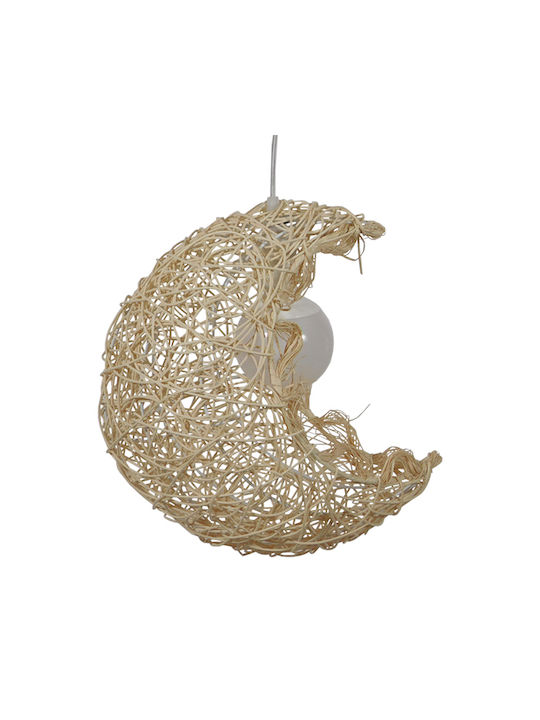 GloboStar Crescent Hängelampe Beige Glocke mit Fassung E27 30x20x35cm.