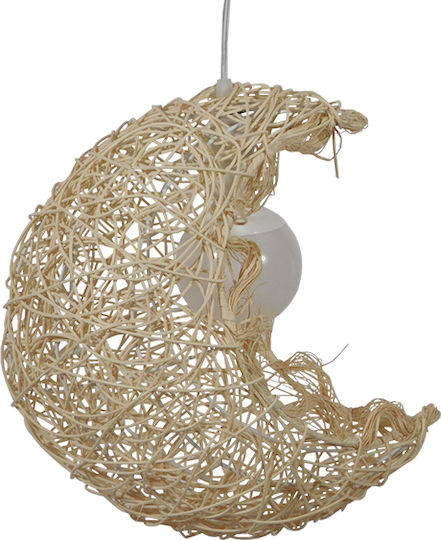 GloboStar Crescent Κρεμαστό Φωτιστικό Μπεζ 30x20x35εκ.