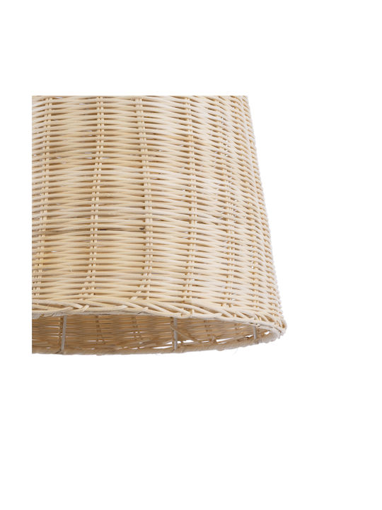 GloboStar Bahamas Light Wood Pendant Light Beige Bell with Socket E27 30cm