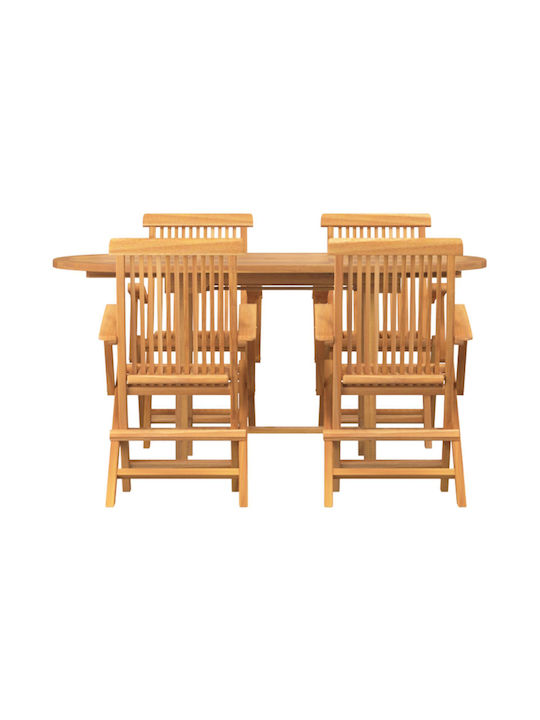 Garten- und Outdoor-Möbelsets Typsatz Speisesaal 5 Stücke Braun