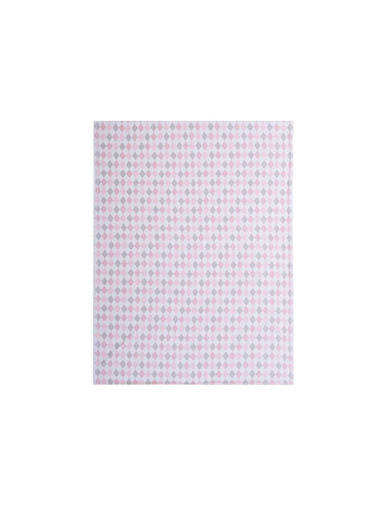 Nef-Nef Homeware Blanket Cot Rhombus Fleece Pink Pink 110x150cm
