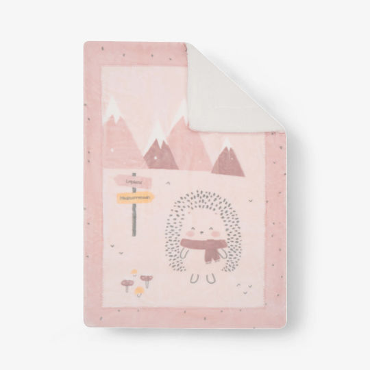 Kikka Boo Одеяло Детско легло Sherpa Флийс Розов Hedge Hugs 110x140см.