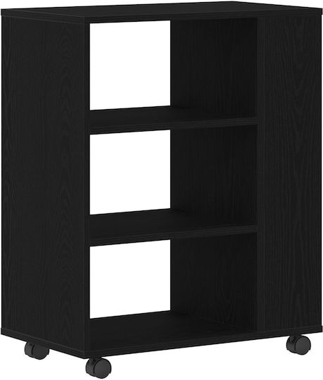 Bibliotecă Neagră Stejar 60x35x75 cm