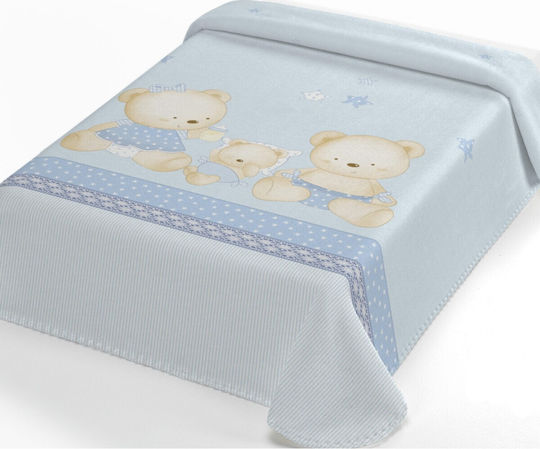 Belpla Одеяло Испания Детско легло Ster 663 Велур Син Blue 110x140см.
