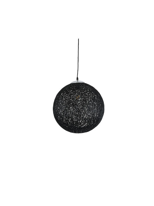 GloboStar Calle Hängelampe Schwarz Kugel mit Fassung E27 42x42x40cm.