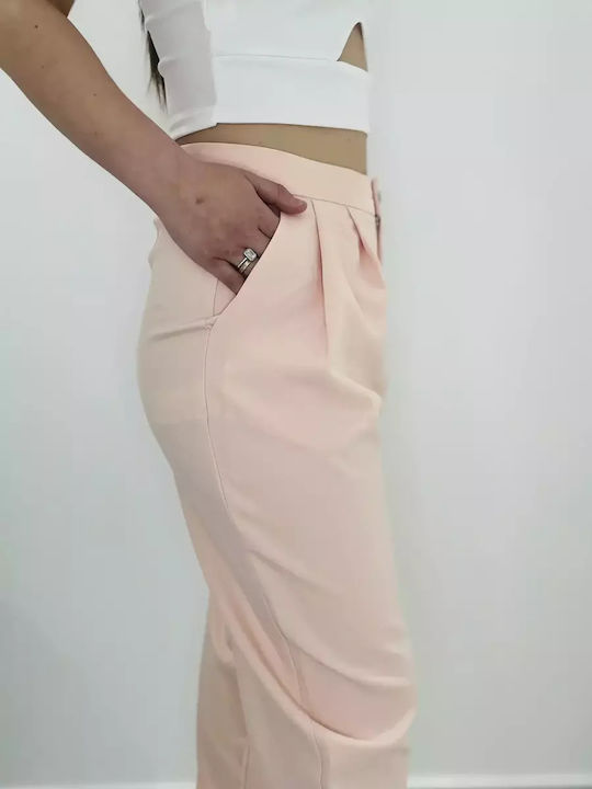 Women's Fabric Trousers Pink
