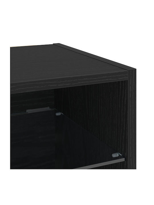 Κομοδίνα Ξύλινα Μαύρη δρυς 2τμχ 30x28.5x30cm
