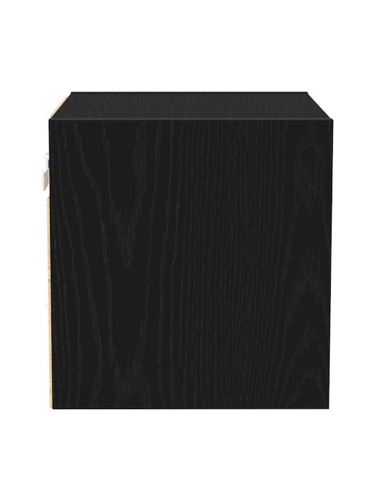 Κομοδίνα Ξύλινα Μαύρη δρυς 2τμχ 30x28.5x30cm