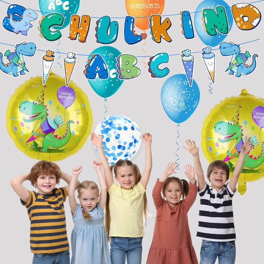 Komposition mit 30 Luftballons Blau Decoration 60cm