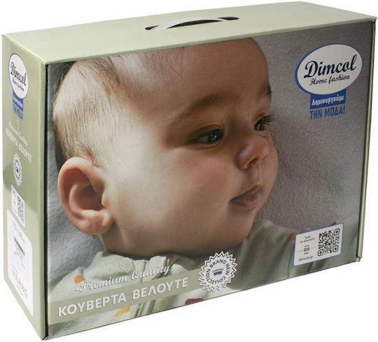 Dimcol Blanket Cot Bebe Velvet Blue Baby Blue 140x110cm