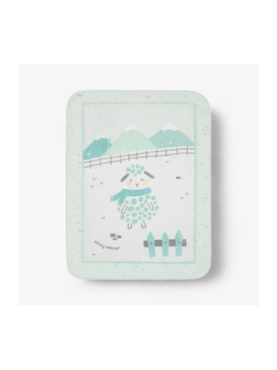 Kikka Boo Blanket Cot Sheep Fleece Green 110x140cm