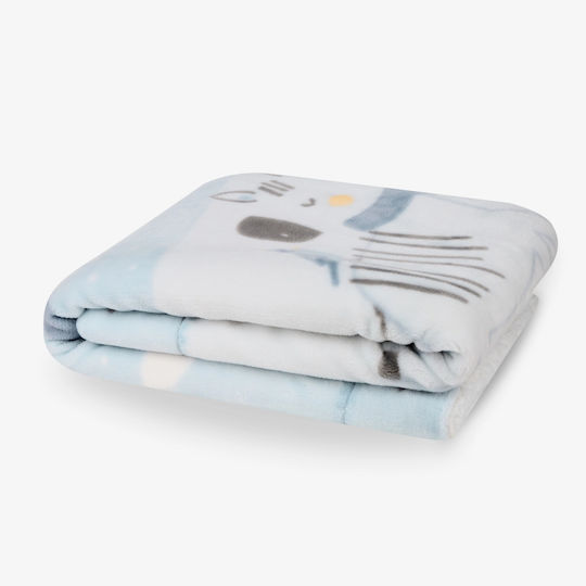 Kikka Boo Baby Blanket Nursery Swaddling Blanket Friends Fleece Light Blue 80x110cm