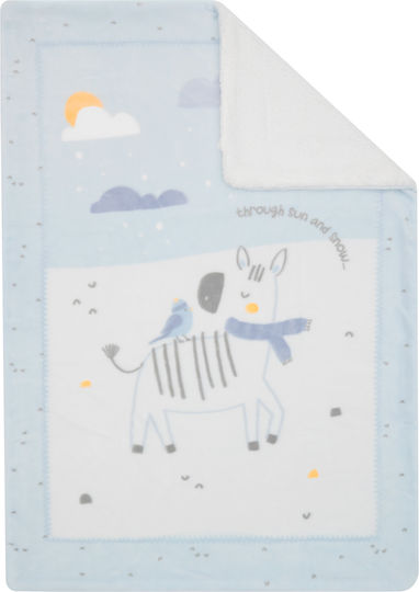 Kikka Boo Baby Blanket Nursery Swaddling Blanket Friends Fleece Light Blue 80x110cm