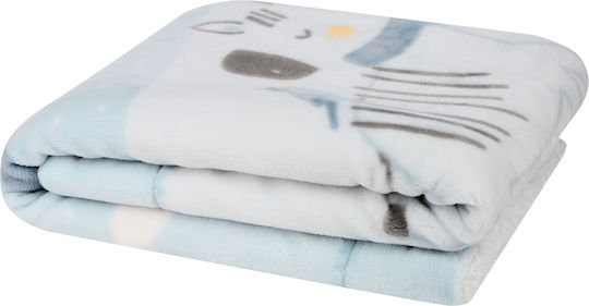 Kikka Boo Baby Blanket Nursery Swaddling Blanket Friends Fleece Light Blue 80x110cm