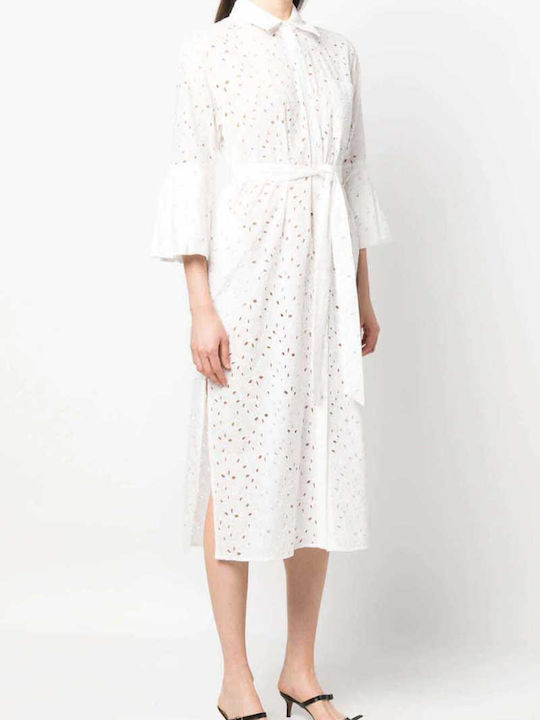 Rochie De Vară Midi Pentru Nuntă Botez Albă