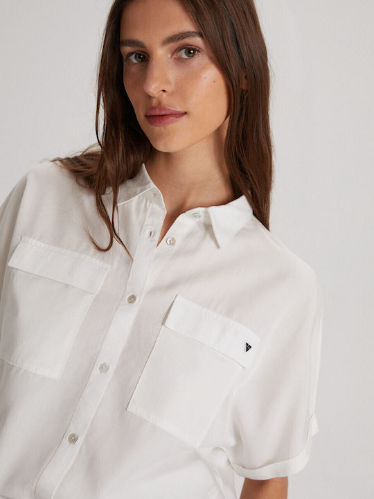 Mâneca scurta Femei Cămașă White
