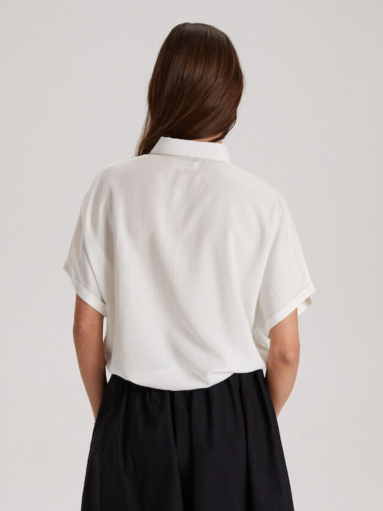 Mâneca scurta Femei Cămașă White