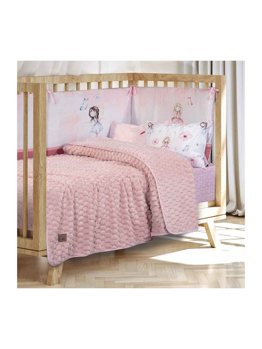 Greenwich Polo Club Κουβέρτα Αγκαλιάς & Λίκνου Essential Baby 8848 Fleece Ροζ 80x110εκ.