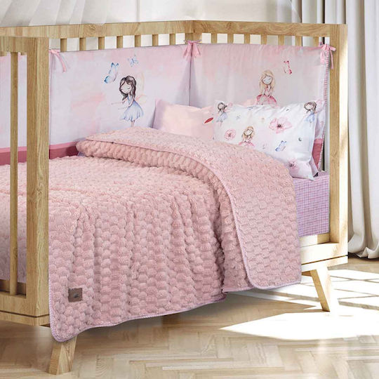 Greenwich Polo Club Κουβέρτα Αγκαλιάς & Λίκνου Essential Baby 8848 Fleece Ροζ 80x110εκ.