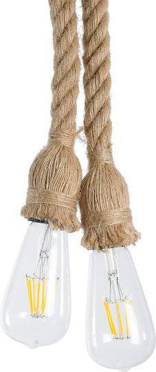 GloboStar Rope Beige Ceiling Light with Rope for E27 Socket 30x100x100cm