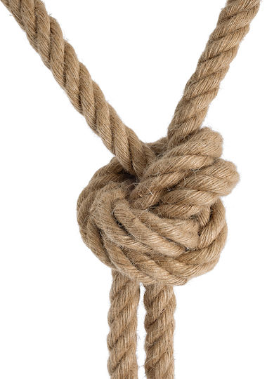 GloboStar Rope Beige Ceiling Light with Rope for E27 Socket 30x100x100cm