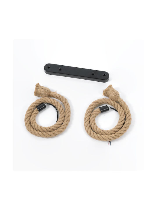 GloboStar Rope Pendant Light Beige with Rope for Socket E27 30x100cm