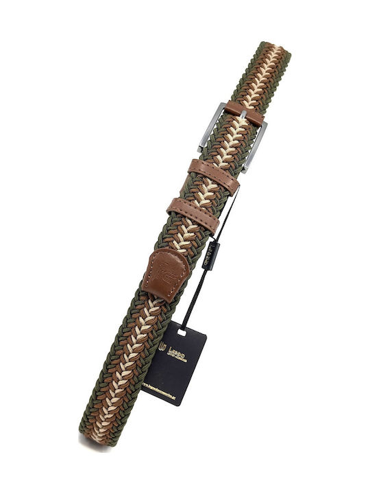 Elastic Men's Belt Leather Knitted Multicolored