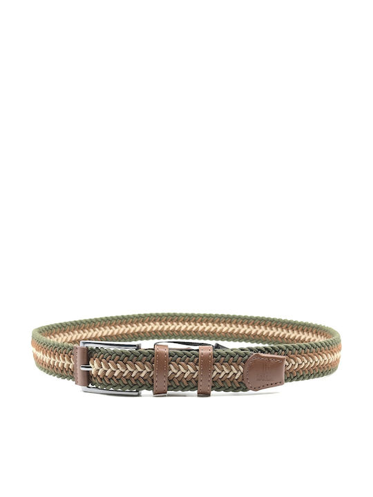 Elastic Men's Belt Leather Knitted Multicolored