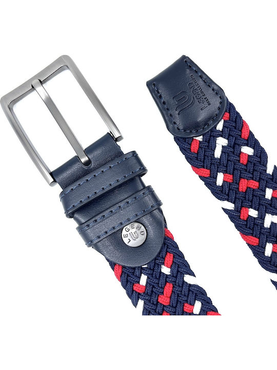 Elastic Men's Belt Leather Knitted Multicolored