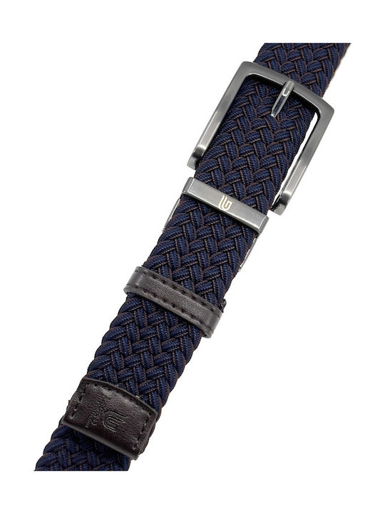 Elastic Men's Belt Leather Knitted Double Sided Brown