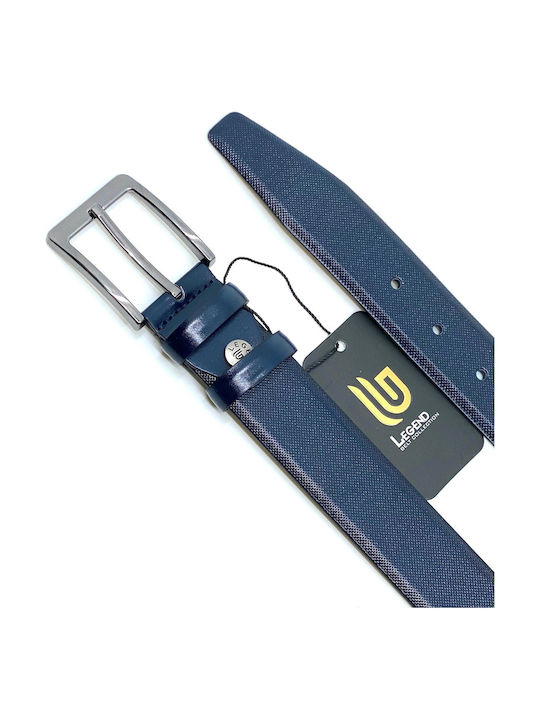 Men's Belt from Artificial Leather Navy Blue