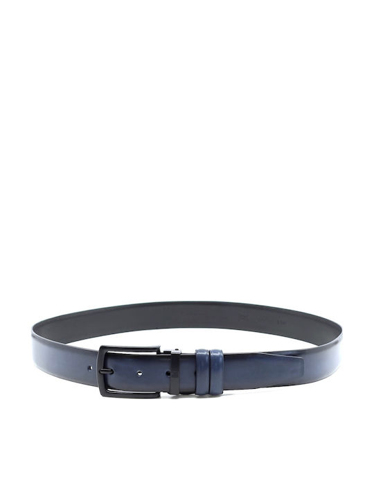 Men's Belt Leather Navy Blue