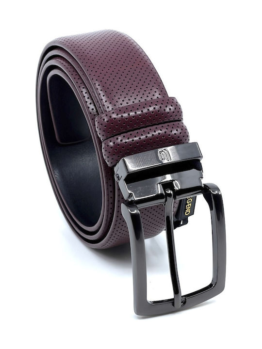 Herren Gürtel Leder Burgundisch