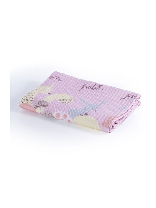 Nef-Nef Homeware Blanket Cot Mon Petit Jardin Waffle Lilac 110x150cm