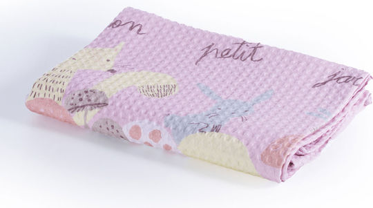Nef-Nef Homeware Blanket Cot Mon Petit Jardin Waffle Lilac 110x150cm
