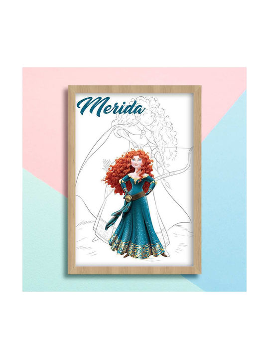 Παιδικό Κάδρο Princess Merida 21x30εκ.